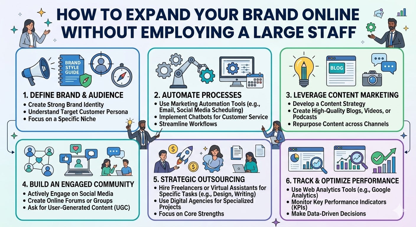 How to Expand Your Brand Online Without Employing a Large Staff